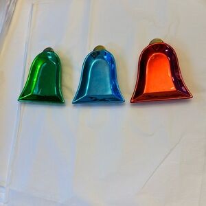 JSNY Ceramic Christmas Bell Catch-Alls, Trinket dishes, set of 3 metallic colors